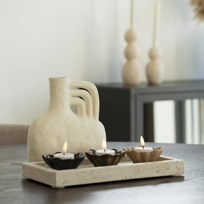 Artichok Gerdien Vaas Keramiek Beige - 19,5 x 18,5 cm