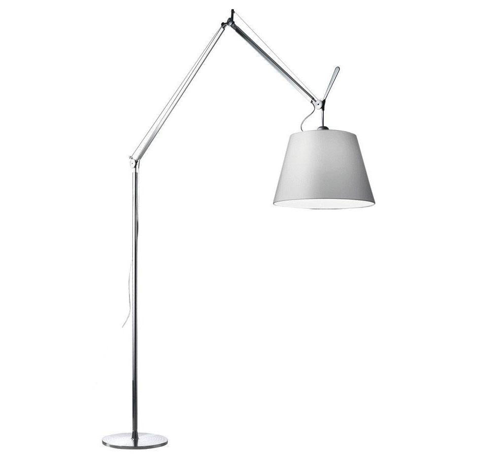 Artemide Tolomeo Mega Terra booglamp LED 3000K snoerdimmer alu grijs