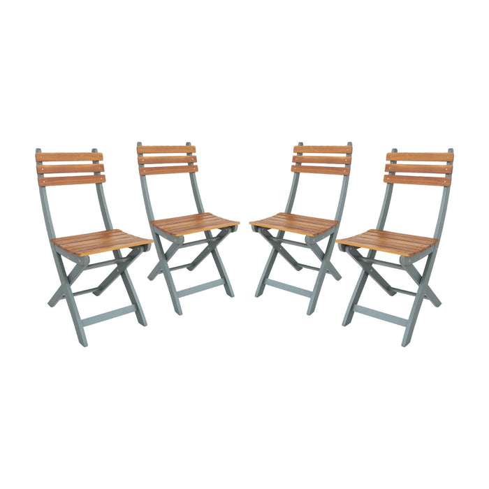 sweeek - Vouwbare acacia tuinstoel (Set van 4)