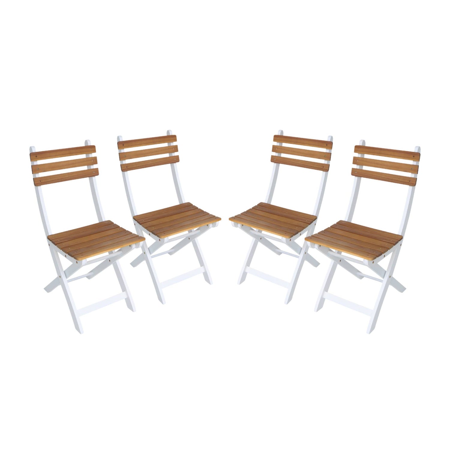 sweeek - Vouwbare acacia tuinstoel (Set van 4)