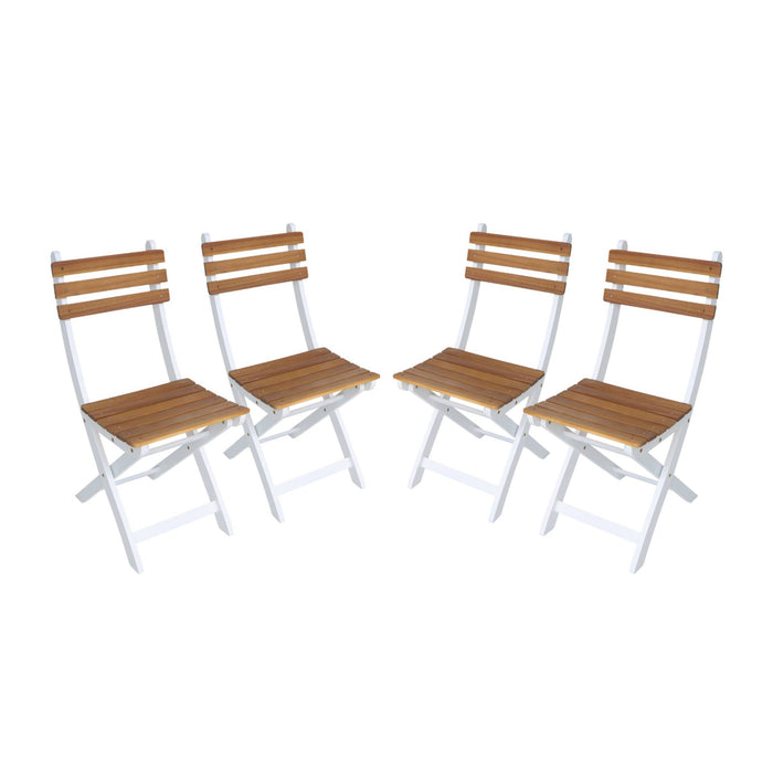 sweeek - Vouwbare acacia tuinstoel (Set van 4)
