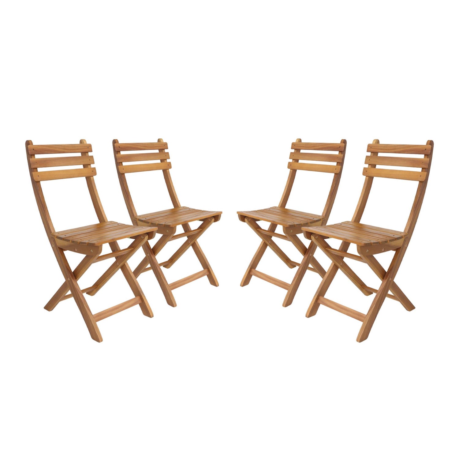 sweeek - Vouwbare acacia tuinstoel (Set van 4)