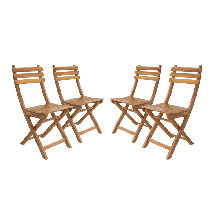 sweeek - Vouwbare acacia tuinstoel (Set van 4)