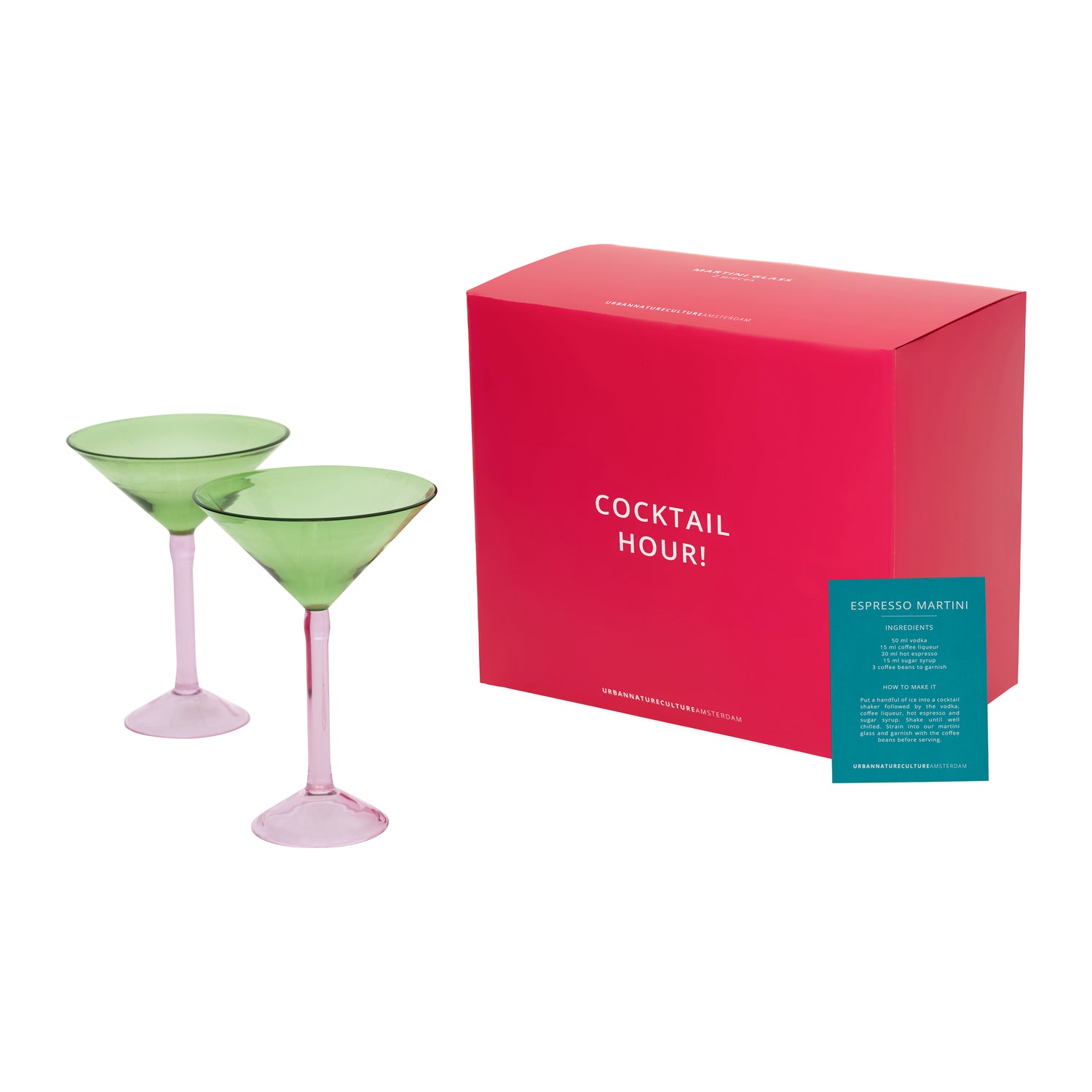 Urban Nature Culture Martini Cocktail Glas - Set Van 2 - In Geschenkverpakking