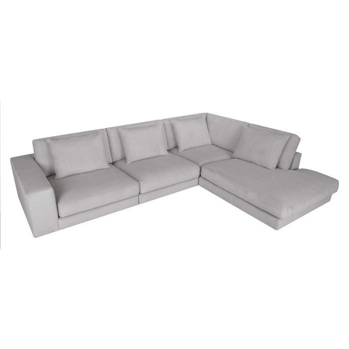 by fonQ Snug 4-zits Hoekbank met Chaise Longue Rechts - Lichtgrijs