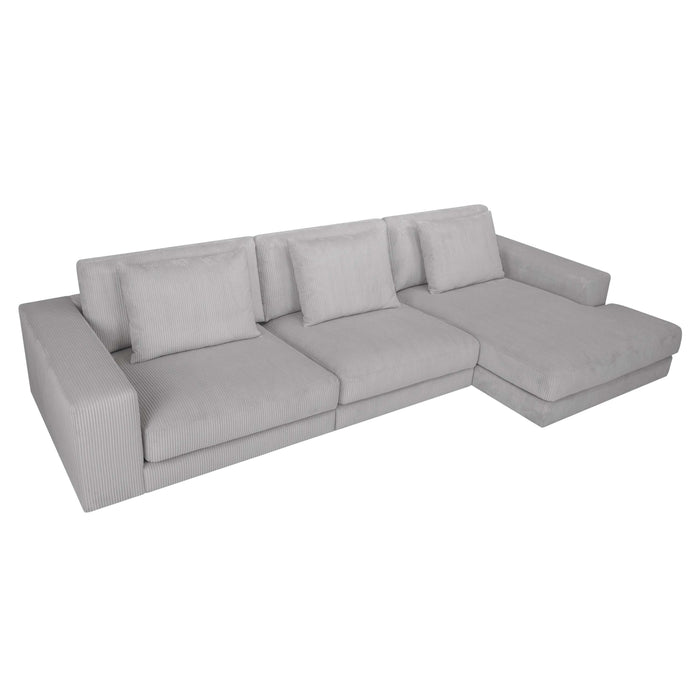 by fonQ Snug 3-zits Hoekbank met Chaise Longue Rechts - Lichtgrijs