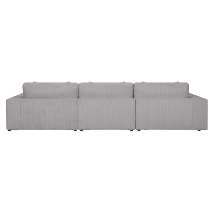 by fonQ Snug 3-zits Hoekbank met Chaise Longue Rechts - Lichtgrijs