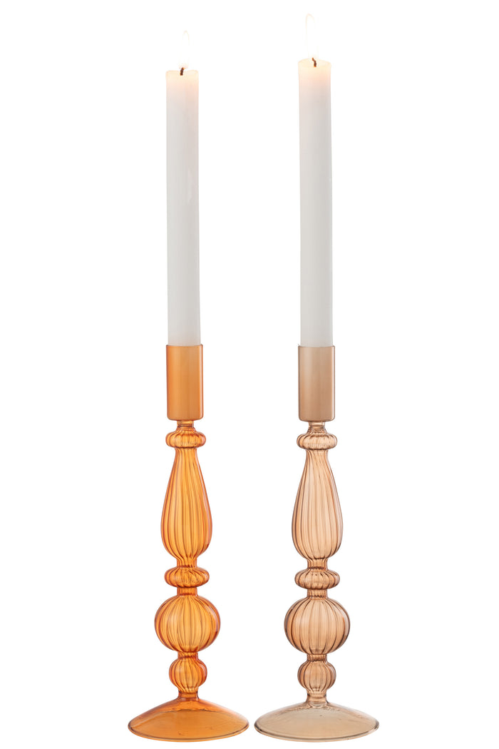 J-Line Kaarshouder Bollen Glas Oranje Mix Assortiment Van 2