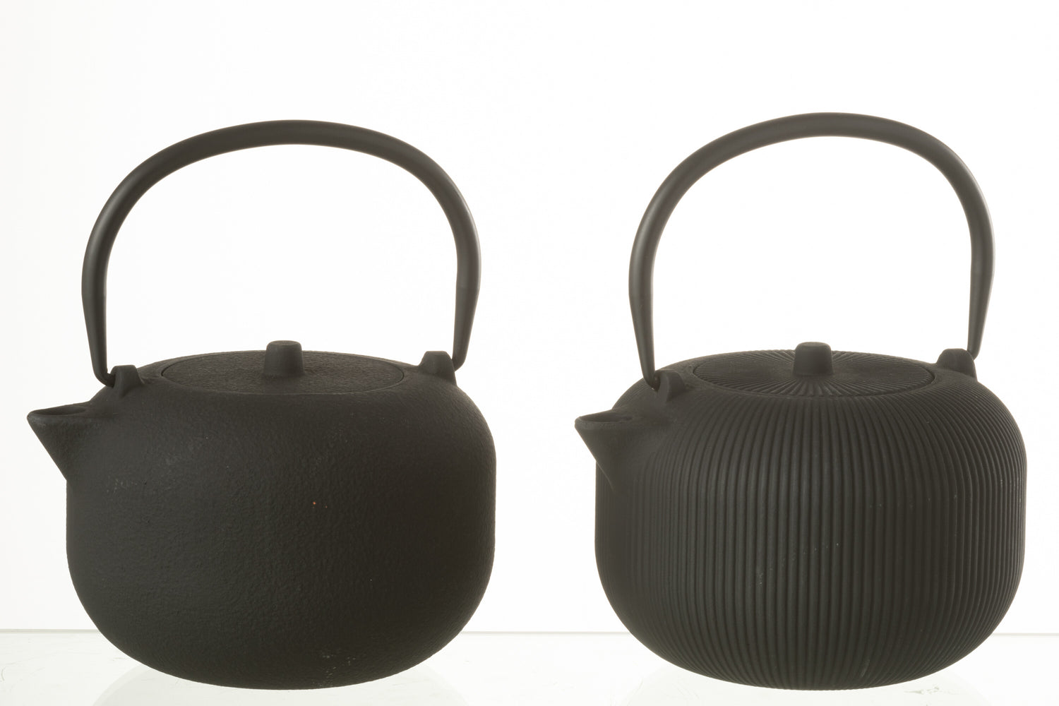 J-Line theepot - metaal - zwart - 2 stuks