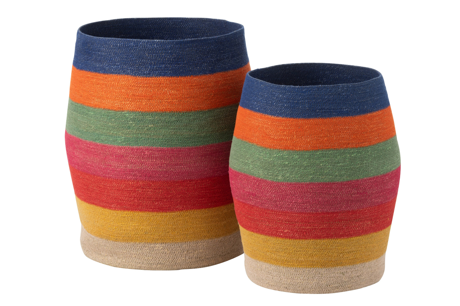 J-Line Set Van 2 Mand Regenboog Strepen Zeegras Mix