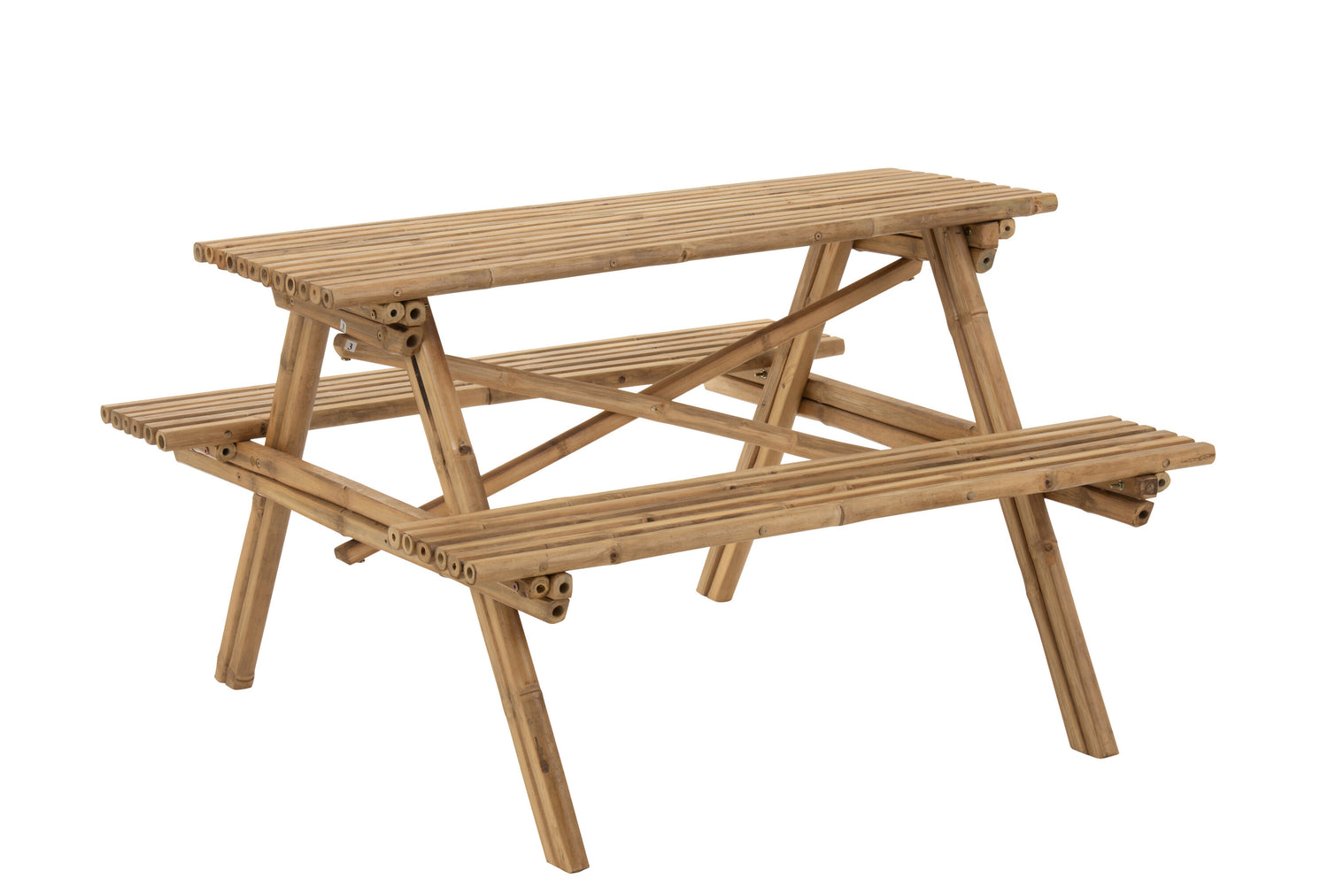 J-Line bank Picknick - bamboe|jute - naturel