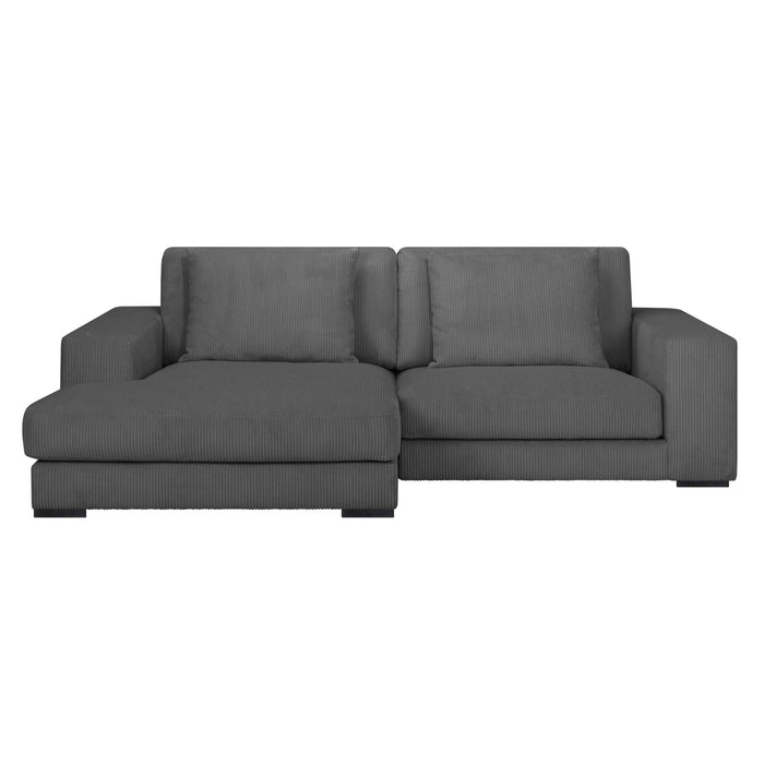 by fonQ Snug 2-zits Hoekbank met Chaise Longue Links - Donkergrijs