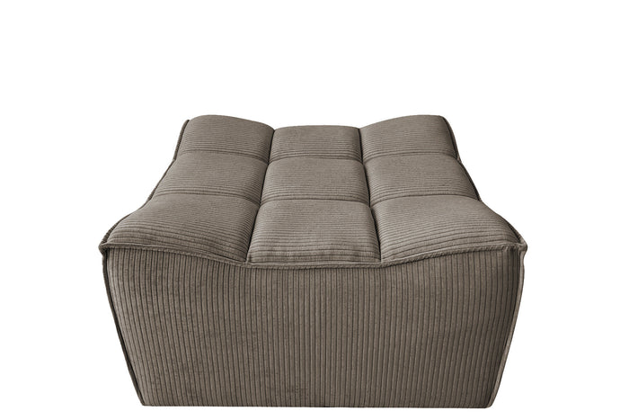 J-Line poef Grid - populierenhout|schuim - donker taupe