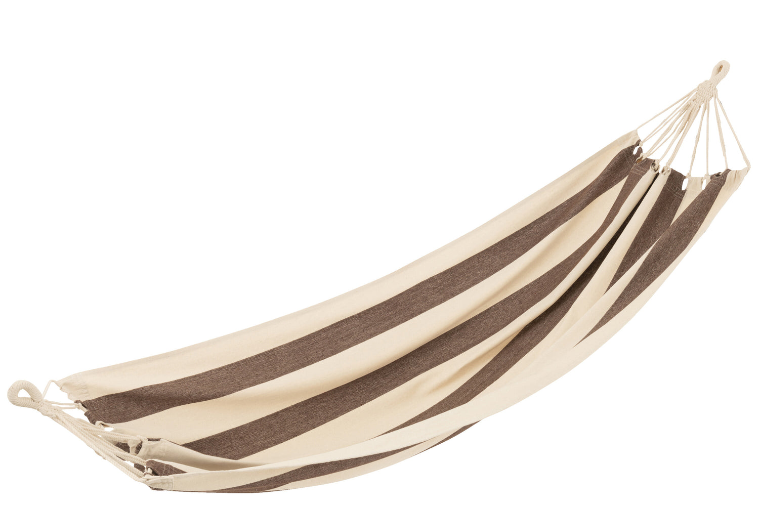 J-Line hangmat Brede Strepen - katoen|polyester - donkerbrui