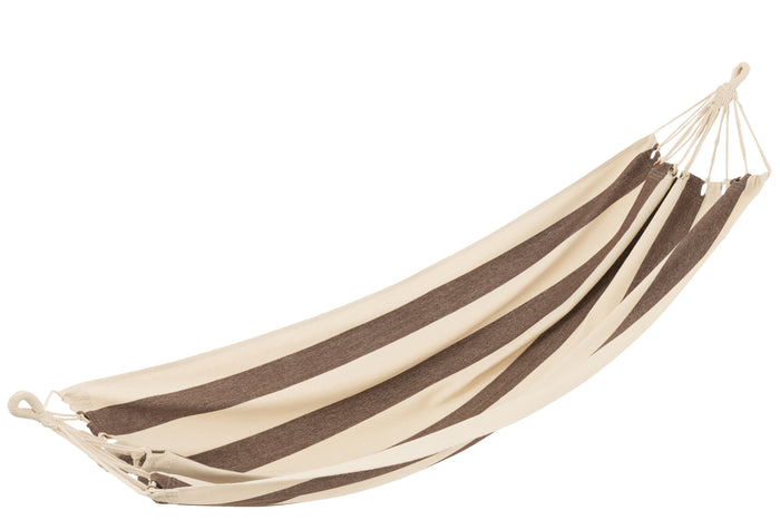 J-Line hangmat Brede Strepen - katoen|polyester - donkerbrui