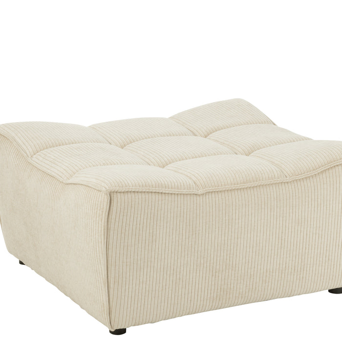 J-Line poef Grid - populierenhout|schuim - beige