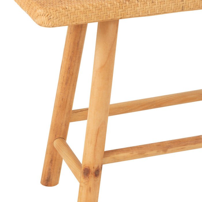 J-Line bank Rechthoekig - jute|sparhout - naturel