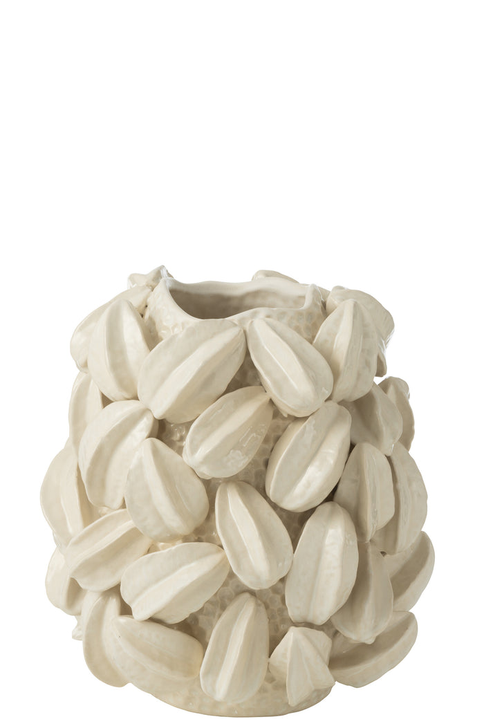 J-Line vaas Botanica Cacao Hoog - keramiek - beige - Ø 30.5 cm