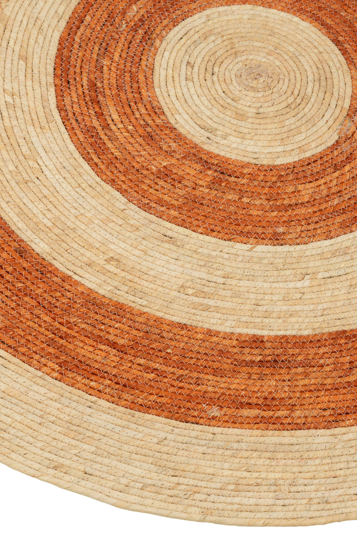 J-Line tapijt Rond Cirkels - maïs - oranje|rood - large - 2 stuks