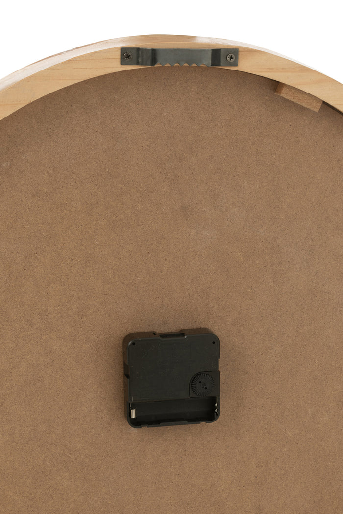 J-Line klok - hout - wit|naturel - small - Ø 40 cm