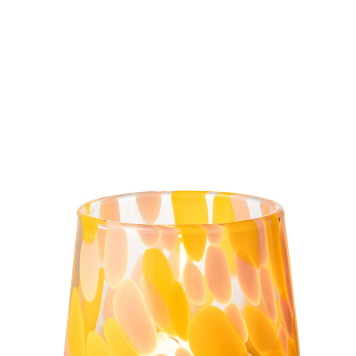 J-Line windlicht Spikkels - glas - roze|oker