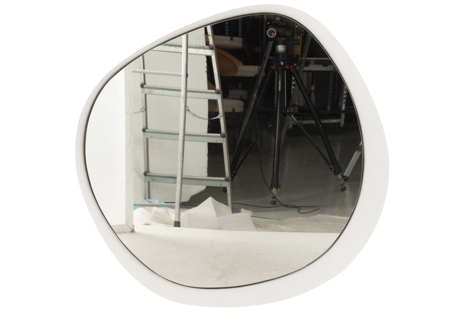 J-Line spiegel - metaal|glas - wit - large - Ø 86.5 cm