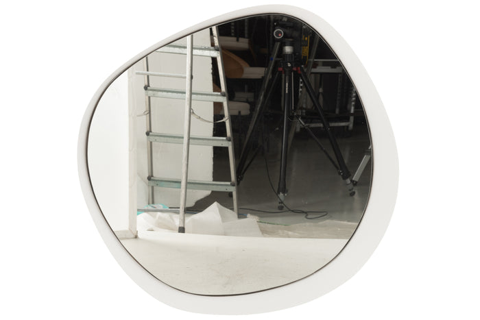 J-Line spiegel - metaal|glas - wit - large - Ø 86.5 cm