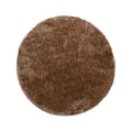 Tapeso Rond hoogpolig vloerkleed velvet - Posh bruin - 280 cm