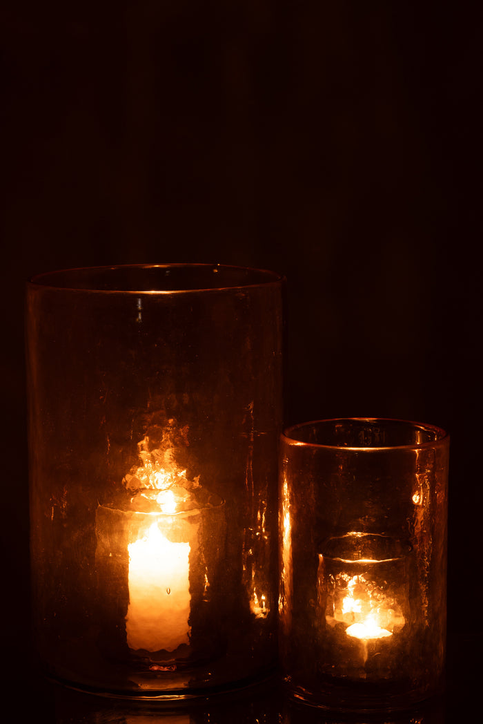 J-Line windlicht Dubbel - glas - geel - large