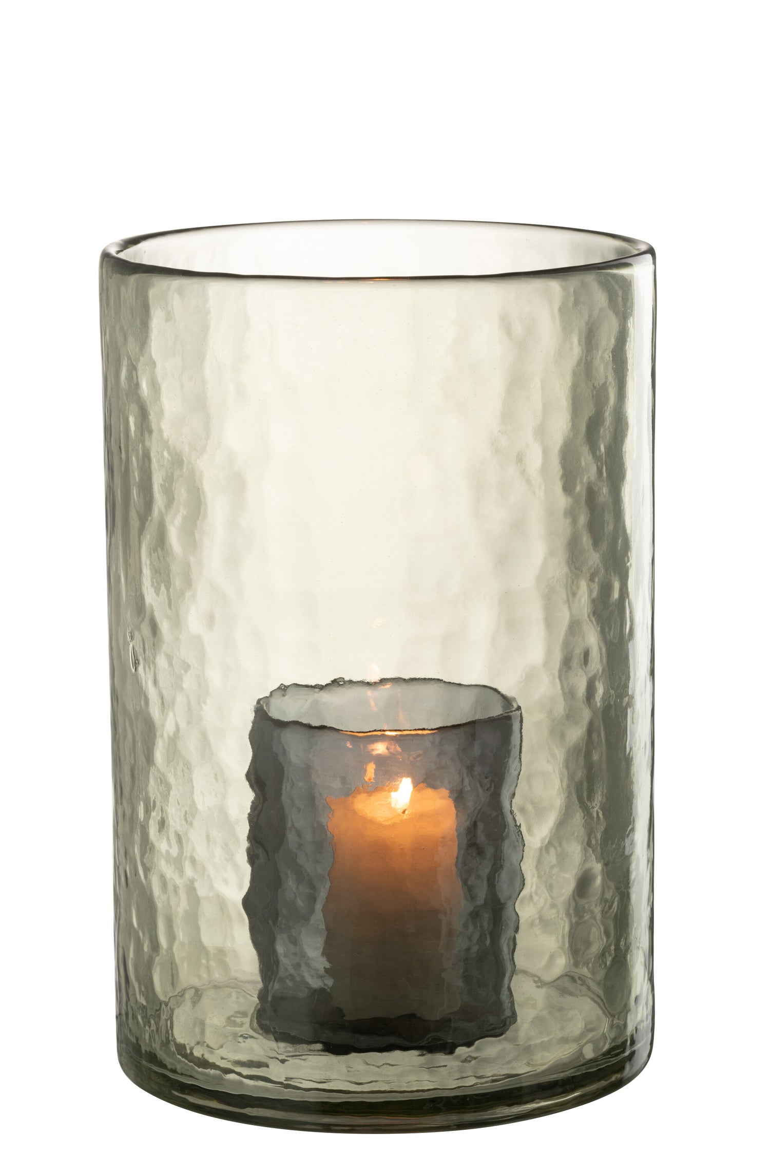 J-Line windlicht Dubbel - glas - groen - large