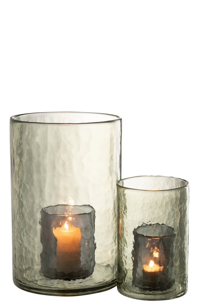 J-Line windlicht Dubbel - glas - groen - large