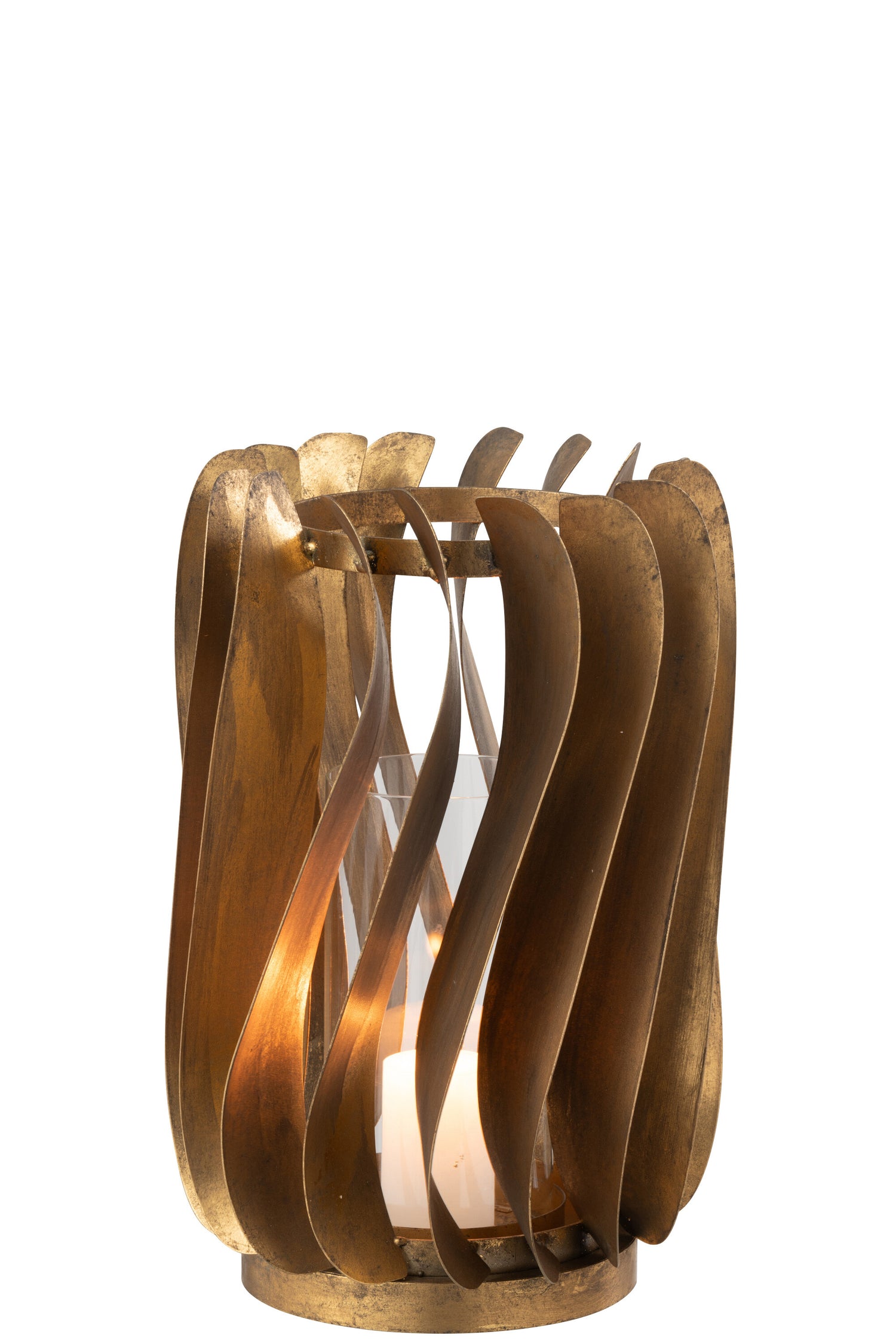 J-Line windlicht Tina - ijzer|fuweel - goud