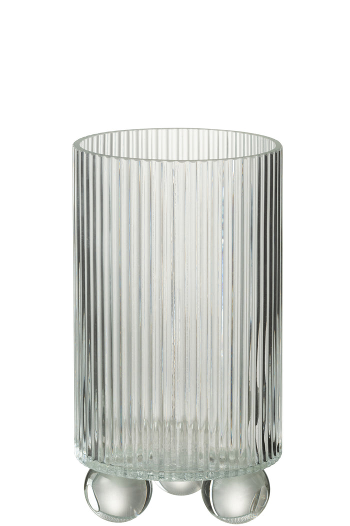 J-Line windlicht Clara - glas - transparant - large