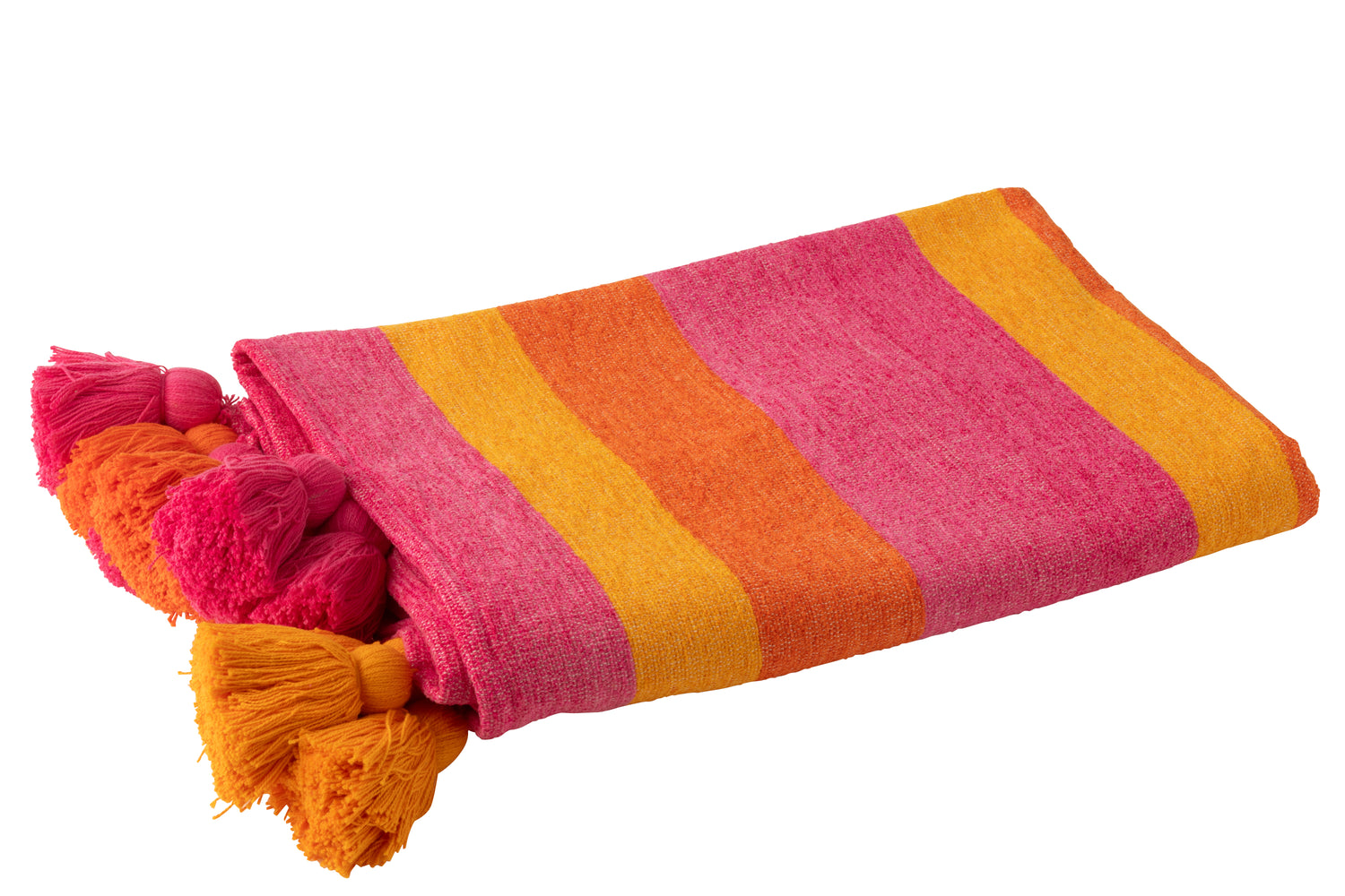 J-Line plaid Strepen + Kwastjes - katoen - mix