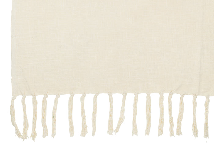 J-Line plaid Franjes - katoen - ecru - 180 x 130 cm
