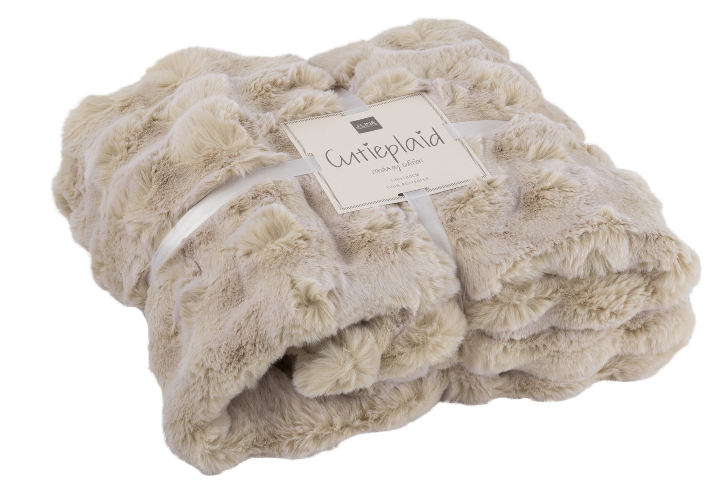 J-Line plaid Wave - polyester - ivoor - 180 x 130 cm