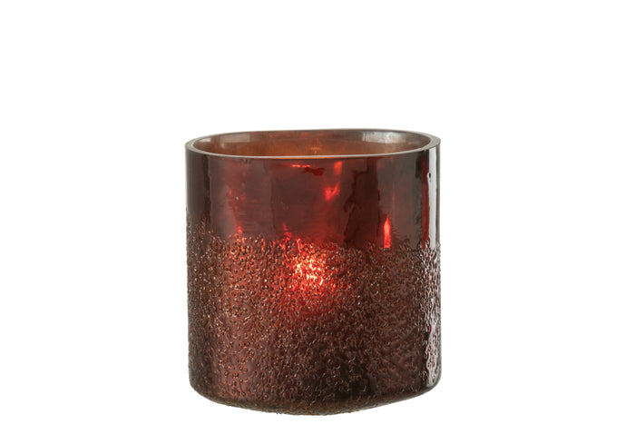 J-Line windlicht Spiegel - glas - koper|rood - extra large