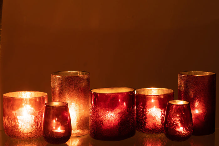 J-Line windlicht Spiegel - glas - koper|rood - extra large