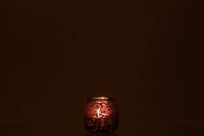 J-Line kaarshouder Driehoek - glas - zwart|goud - small - 4 stuks