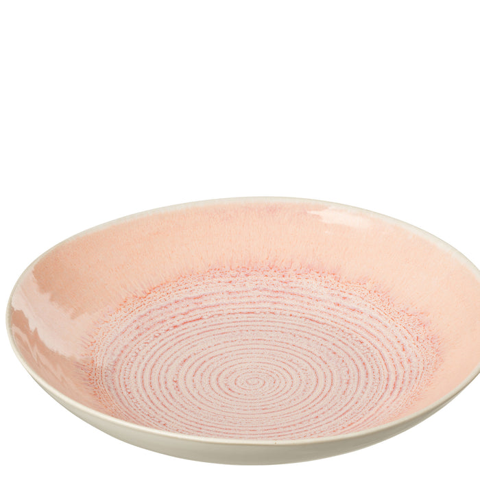 J-Line bord Diep Lara - porselein - zalm - 4 stuks