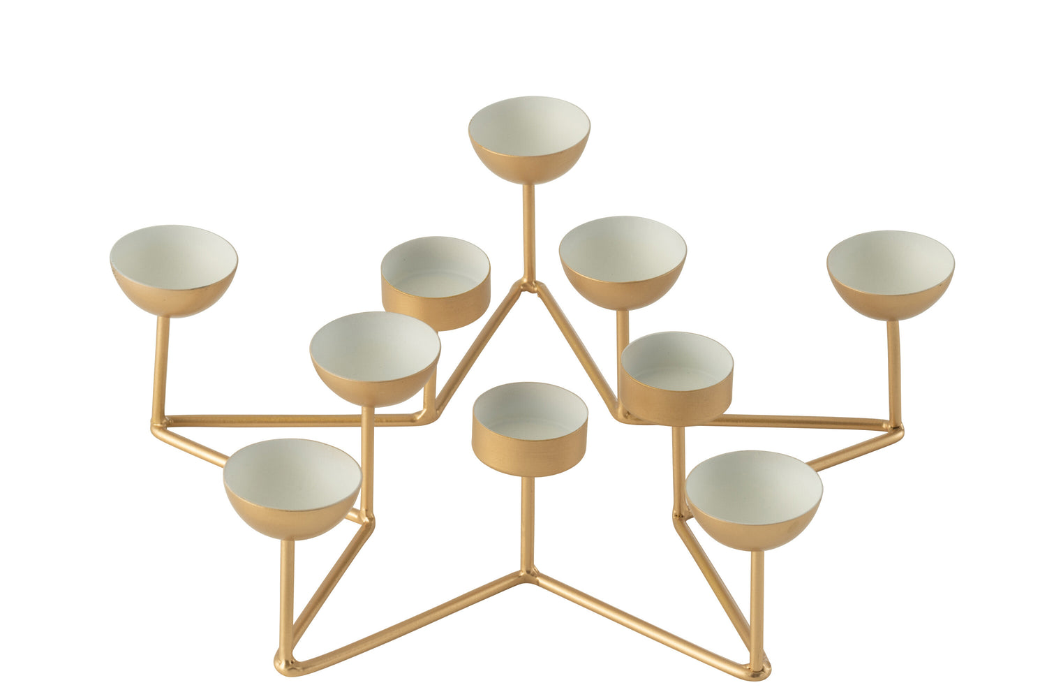 J-Line theelichthouder Ster - metaal- wit|goud