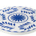 J-Line plateau Rond Bloemen - hout - blauw|wit