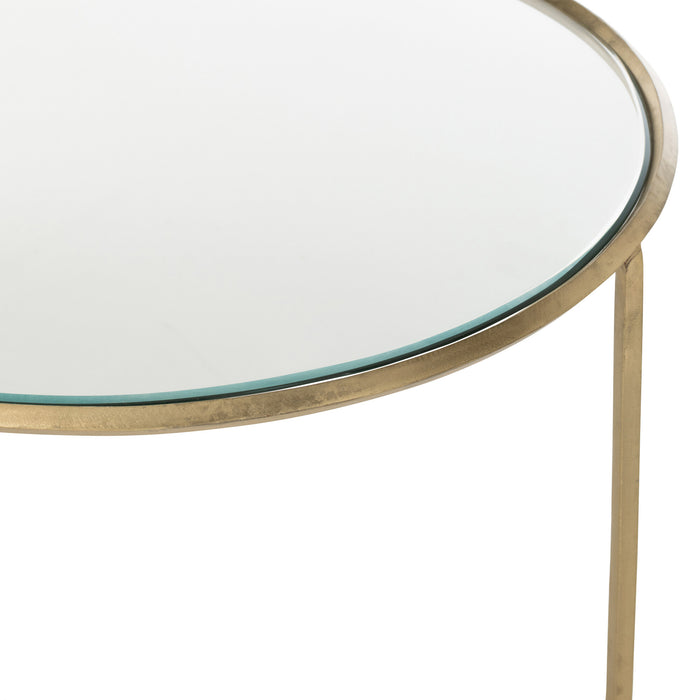 J-Line bijzettafel Porte - metaal|glas - goud - 2 stuks