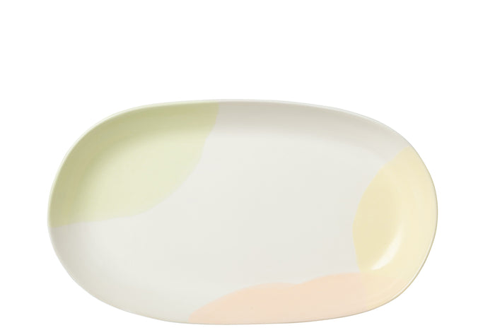 J-Line bord Ovaal Punt - porselein - mix - 4 stuks