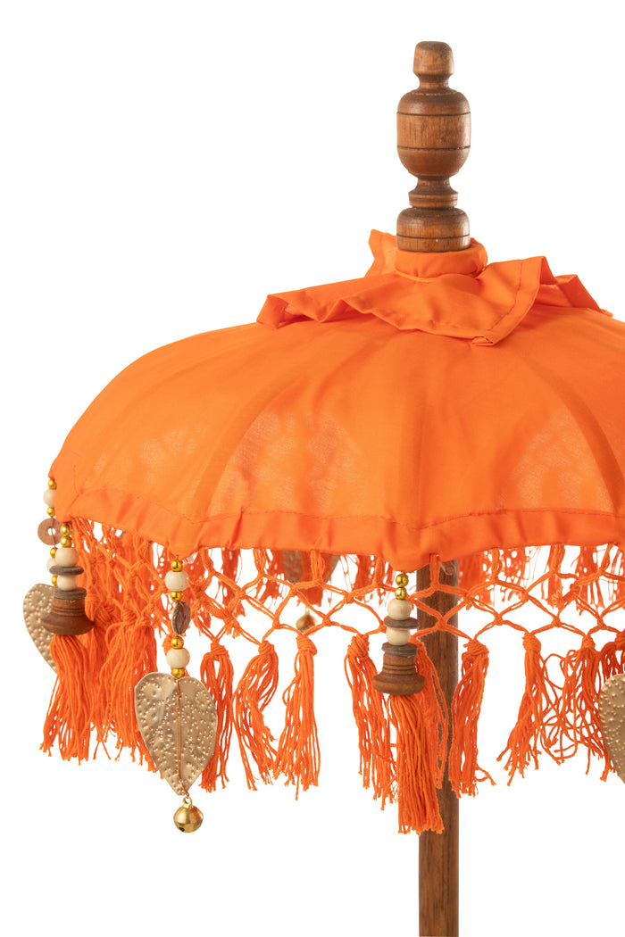 J-Line parasol Dayu - katoen|hout - oranje - small