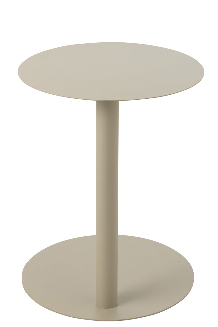J-Line bijzettafel Rond - metaal - beige