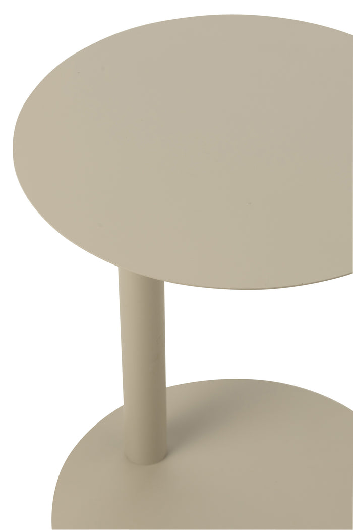 J-Line bijzettafel Rond - metaal - beige