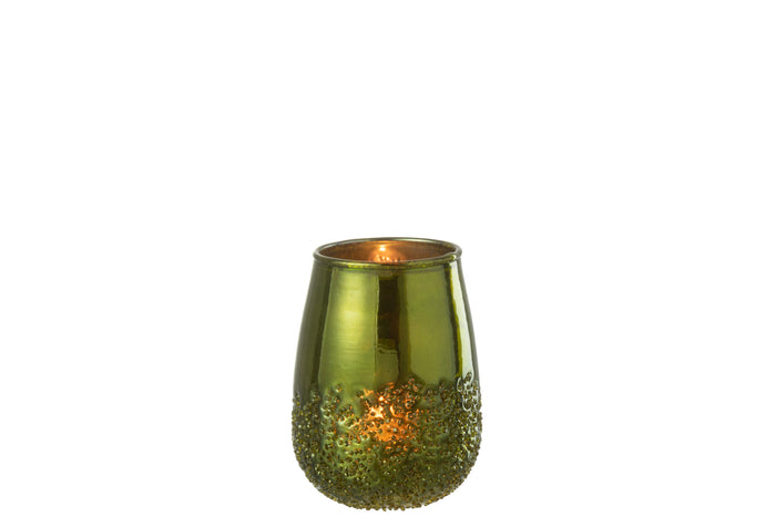 J-Line kaarshouder Spiegel - glas - groen - small - 2 stuks