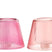 J-Line theelichthouder Hoed - glas - roze - 2 stuks