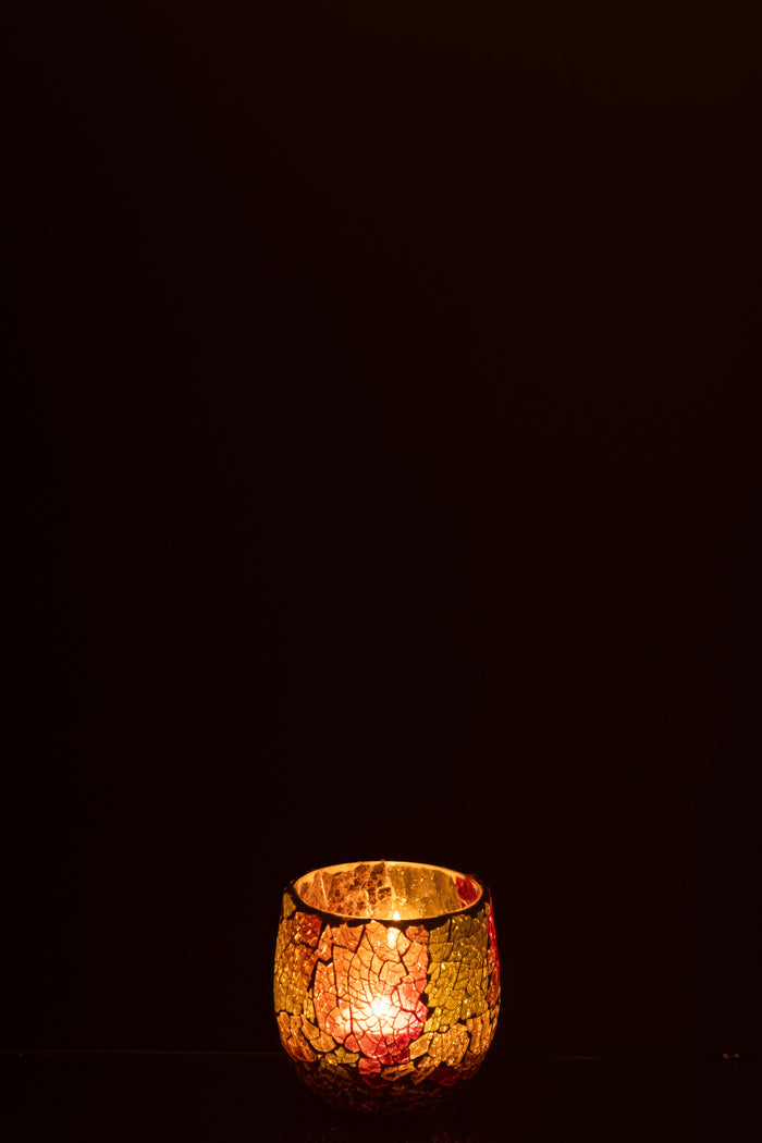 J-Line kaarshouder Sunset - glas - mix - small